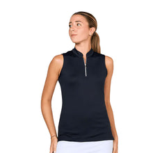 Load image into Gallery viewer, Sofibella Golf Colors Sleeveless Womens Golf Polo - Black/2X
 - 1