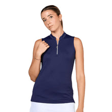 Load image into Gallery viewer, Sofibella Golf Colors Sleeveless Womens Golf Polo - Navy/2X
- 13