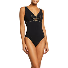 Load image into Gallery viewer, Karla Colletto Carmelle V-neck Womens Swimsuit - Black/Gold/10
- 1
