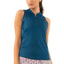 Load image into Gallery viewer, Lucky in Love My Favorite Zip Womens Golf Tank Top - INDIGO 402/XL
 - 5