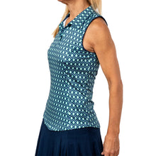 Load image into Gallery viewer, Scratch Seventy Erin Print Womens SL Golf Polo - Light Blue/Geo/L
- 3