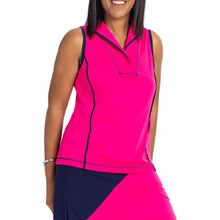 Load image into Gallery viewer, Kinona Roll to the Hole Women Sleeveless Golf Polo - PREPPY PINK 341/L
- 4