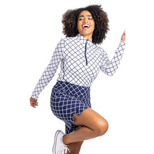 Load image into Gallery viewer, Kinona Keep It Covered Printed Women LS Golf Shirt - LATTICE WHT 935/L
- 5