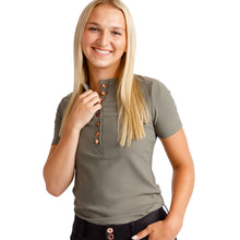 Load image into Gallery viewer, Calliope The Hayden Henley Womens Golf Polo - Army Green/L
- 1