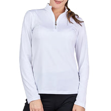 Load image into Gallery viewer, Sofibella Long Sleeve UV Feather Wmns Golf 1/4 Zip - White/2X
- 31