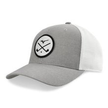 Load image into Gallery viewer, Mizuno Crossed Clubs Meshback Golf Hat - Grey/Wht/One Size
- 2