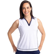 Load image into Gallery viewer, Kinona Bogey Round Womens Sleeveless Golf Polo - WHITE/NVY 002/L
- 5