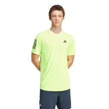 Load image into Gallery viewer, Adidas Club 3 Stripes Mens Tennis Shirt 1 - Lucid Lemon/XXL
- 3