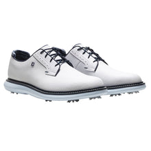 Load image into Gallery viewer, FootJoy Traditions Blucher Spiked Mens Golf Shoes - Wht/Sky Bl/Camo/2E WIDE/12.0
- 9