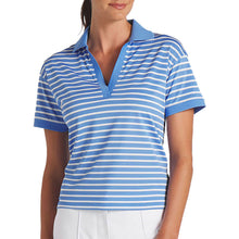 Load image into Gallery viewer, Puma Golf Everyday Stripe Womens Golf Polo - Blue Skies/Wht/L
 - 1