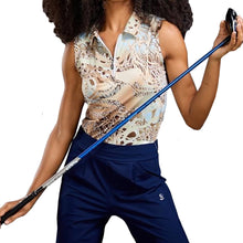 Load image into Gallery viewer, Sofibella UV Feathers Womens SL QZ Golf Polo - Gold Animal/2X
- 7