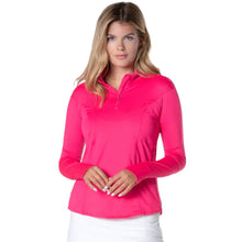 Load image into Gallery viewer, Lucky In Love QZ Long Sleeve Womens Golf Pullover - Shocking Pink/L
- 1