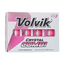 Load image into Gallery viewer, Volvik Crystal Combi BCRF Pink Golf Balls 12-Pack - Pink/White
- 1