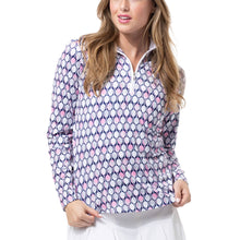 Load image into Gallery viewer, SanSoleil Solcool Print Mock Womens Golf PO
- 3