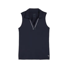 Load image into Gallery viewer, Puma Cloudspun Piped Sleeveless Girls Golf Polo - Deep Navy/L
- 1