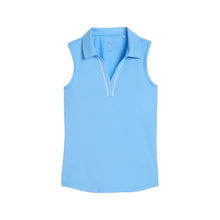 Load image into Gallery viewer, Puma Cloudspun Piped Sleeveless Girls Golf Polo - Team Light Blue/L
- 4