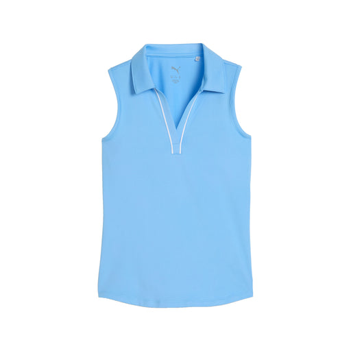 Puma Cloudspun Piped Sleeveless Girls Golf Polo - Team Light Blue/L