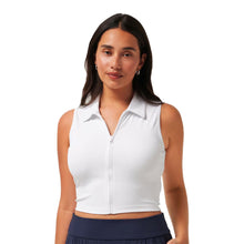 Load image into Gallery viewer, Travis Mathew Midline Womens Sleeveless Golf Polo - White/L
- 3