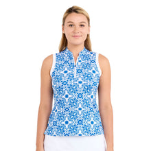 Load image into Gallery viewer, Sofibella Miss Santori Sleeveless Womens Golf Polo - Sandra Tiles/XL
 - 1