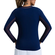 Load image into Gallery viewer, Ibkul Essential Solid LS Crew Mesh Wmn Tenns Shirt
- 5