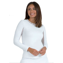 Load image into Gallery viewer, Ibkul Essential Solid LS Crew Mesh Wmn Tenns Shirt - White/XL
- 2