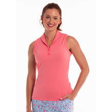 Load image into Gallery viewer, EP NY Seersucker Shawl Collar Womens SS Golf Polo - Tangelo/L
- 1