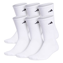 Load image into Gallery viewer, Adidas Athletic Cushioned Mens Crew Socks 6-Pack - White/Black/L
- 2