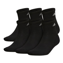 Load image into Gallery viewer, Adidas Athletic Cushioned Men Quarter Socks 6-Pack - BLK/ALUMINUM 2/XL
- 1
