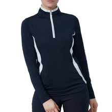 Load image into Gallery viewer, Daily Sports Vichy LS Half Womens Golf Shirt - Navy/XL
- 1