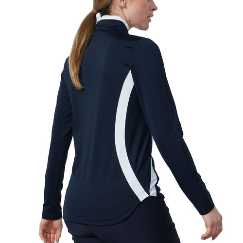 Daily Sports Vichy Long Sleeve Half Neck Womens Golf Shirt - 2