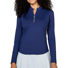 Load image into Gallery viewer, Sofibella UV Colors Womens Half-Zip LS Golf Shirt - Navy/XL
- 4