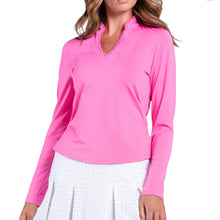 Load image into Gallery viewer, Lucky in Love Pleat Neck Wns Longsleeve Golf Shirt - Taffy/XL
- 4