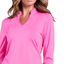 Load image into Gallery viewer, Lucky in Love Pleat Neck Wns Longsleeve Golf Shirt
- 6