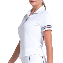 Load image into Gallery viewer, Lucky In Love Piped Fairway Womens SS Golf Polo
- 3