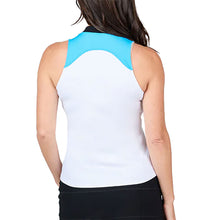 Load image into Gallery viewer, Sofibella Electric Blue Sleeveless WHT W Golf Polo
- 2