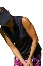 Load image into Gallery viewer, Jofit Sleeveless Womens Golf Polo - Black/XXL
- 4