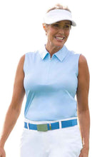 Load image into Gallery viewer, Jofit Sleeveless Womens Golf Polo - Whispy Blue/L
- 1