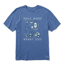 Load image into Gallery viewer, Life Is Good Golf More Worry Less Crsh SS Mens Tee - Vintage Blue/XXL
- 1