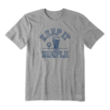 Load image into Gallery viewer, Life Is Good Keep It Simple CrusherLt SS Mens Tee - Heather Gray/XXL
- 1