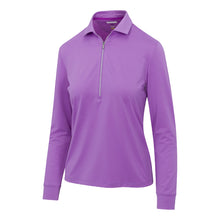Load image into Gallery viewer, Greg Norman Elevate Long Sleeve HZ Women Golf Polo - Lavender Bliss/L
- 1
