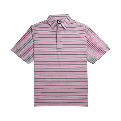 FJ Lisle Mlti Stripe Self Collar Pink M Golf Polo