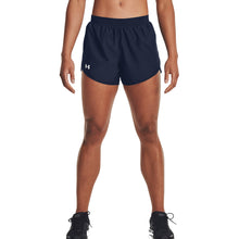 Load image into Gallery viewer, Under Armour Fly-By 2.0 Black Womens Shorts - M NVY HTHR 412/L
- 3