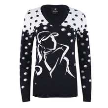 Load image into Gallery viewer, Daily Sports Aim Navy Womens V-Neck Golf Sweater
- 1