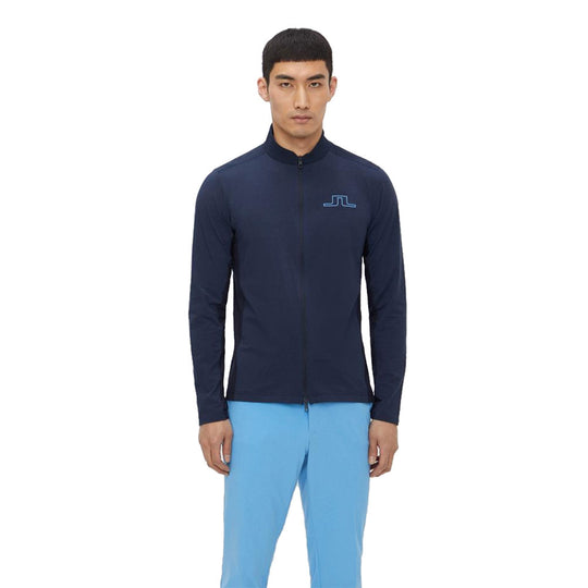 J. Lindeberg Robin Mid Layer Navy Melange Mens Full Zip Golf Jacket