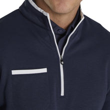 Load image into Gallery viewer, FootJoy Fleece w Contrast Trim Navy Mens 1/4 Zip
 - 3