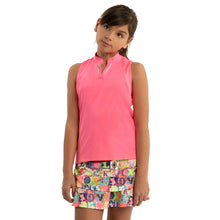 Load image into Gallery viewer, Lucky in Love Birdie Girls Sleeveless Golf Polo
- 4