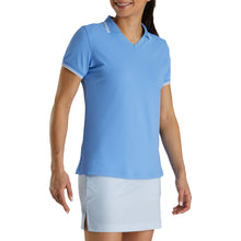 Load image into Gallery viewer, FootJoy South Livin Opn Collr Blu Womens Golf Polo - Light Blue/L
- 1