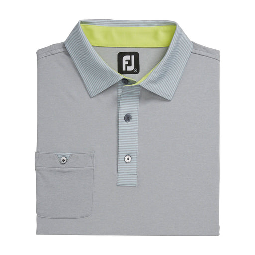 FootJoy Lisle Solid Pinstripe Grey Mens Golf Polo