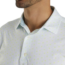 Load image into Gallery viewer, FootJoy Daisy Print Lisle Ice Blue Mens Golf Polo
 - 3