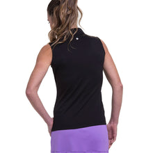 Load image into Gallery viewer, EP NY Bias Print Blk Mock Wmn Sleeveless Golf Polo
- 3